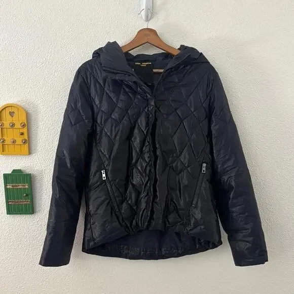 Cop.Copine Goldeneye Puffer Jacket Navy Diamond Quilted Designer - Picture 2 of 12